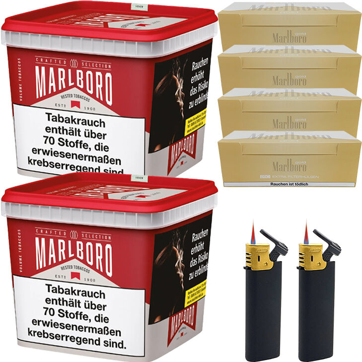 Marlboro Tabak Crafted Selection 2 x Mega Box mit 1000 Gold Extra Size Hülsen