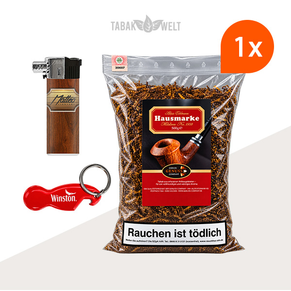 Ermuri Hausmarke No. 1 92 Pfeifentabak 1 x Beutel mit Piezozündung