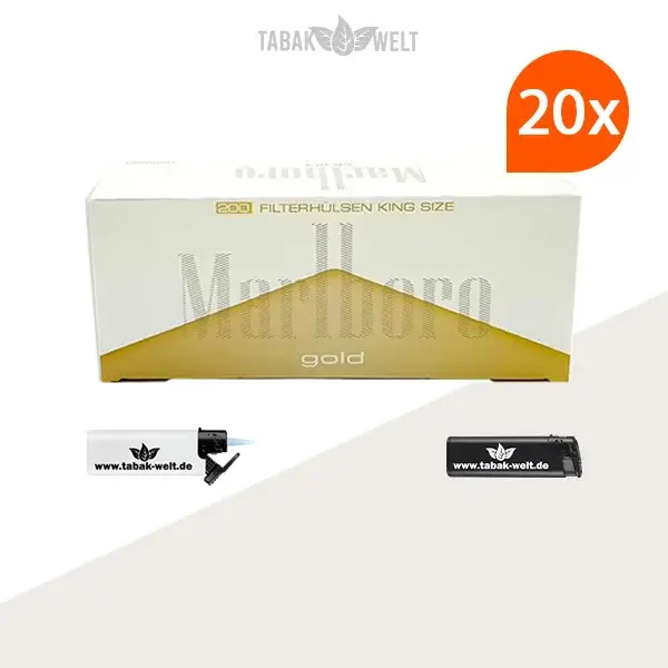 20x-marlboro-gold-filterhuelsen-200er-4000-stueck-mit-feuerzeugen