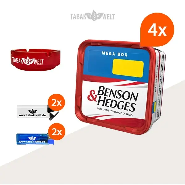 benson-und-hedges-red-volumentabak-4-x-mega-box-mit-glasschenebcher