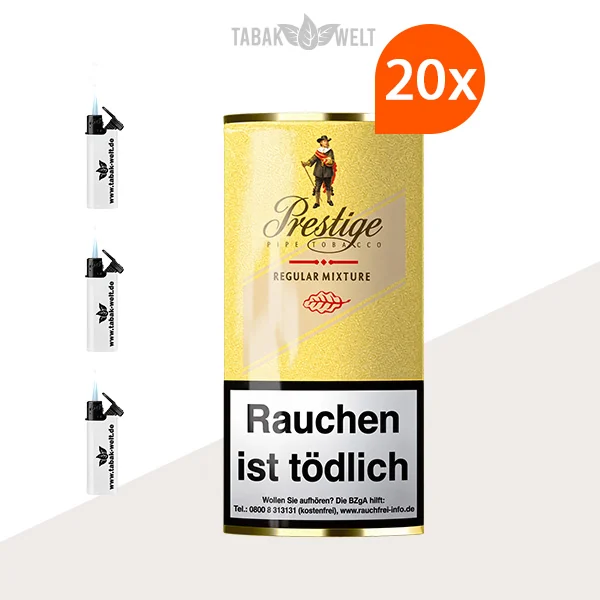 Prestige Regular Mixture 20er-Pouch-Packung mit Feuerzeugen