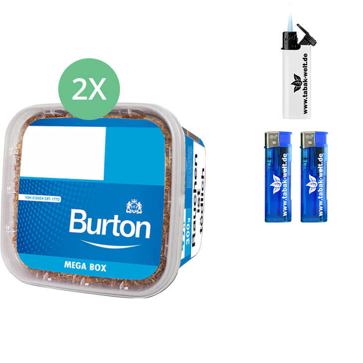 Burton Blue Mega Box 2 x 300g mit Feuerzeug