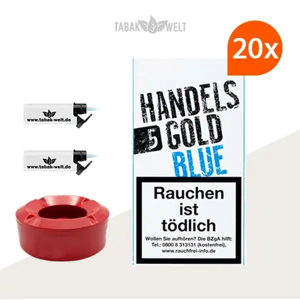 Handelsgold Blue Zigarillos 20 x 5 Stück mit Windaschenbecher