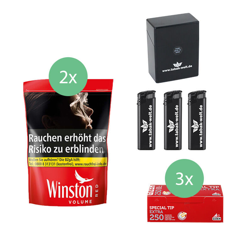 Winston Red 2 x 160g mit 750 Extra Size Hülsen