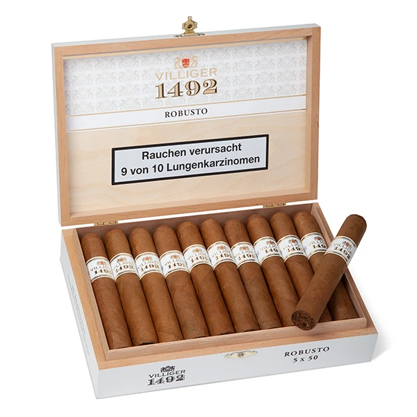 VILLIGER 1492 Zigarren Robusto Kiste offen