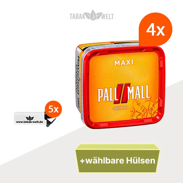 Pall Mall Tabak 4 x Maxi-Box mit wählbaren Filterhülsen