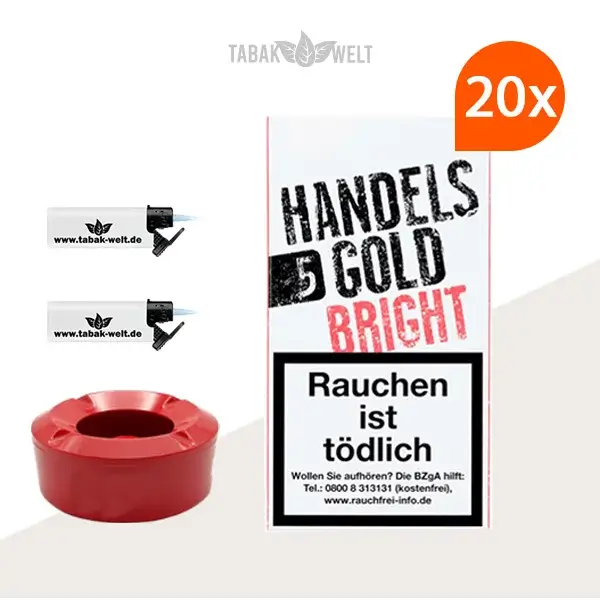 Handelsgold Bright Red Zigarillos 20 x 5 Stück mit Windaschenbecher