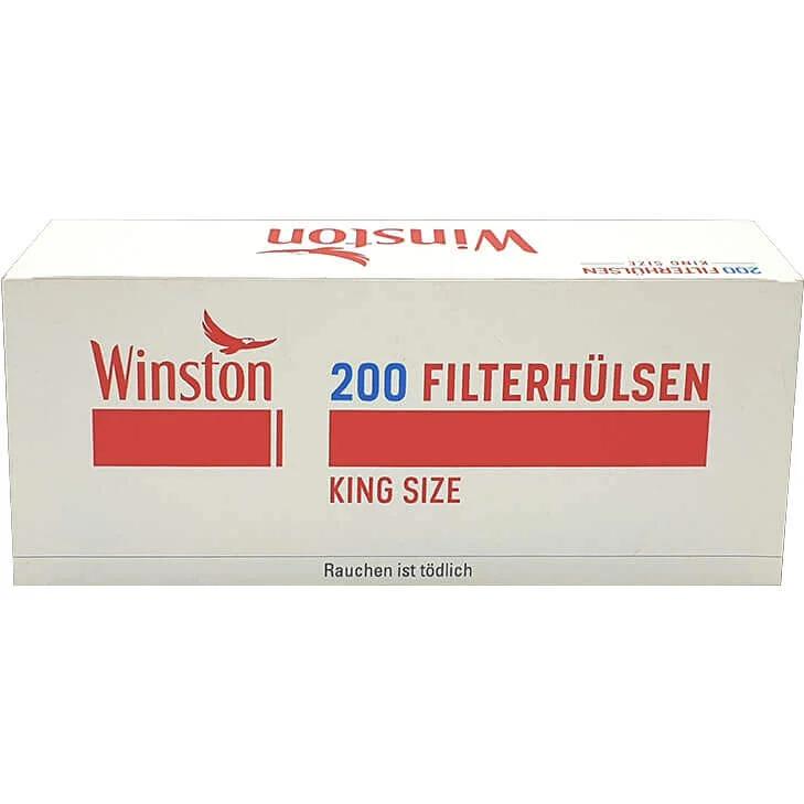 Winston Feinschnitttabak Blue 5 x Dose mit 1000 King Size Filterhülsen