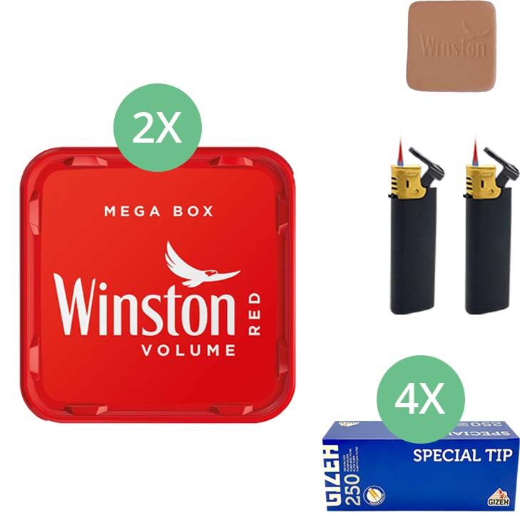 Winston Mega Box 2 x 135g mit 1000 King Size Hülsen