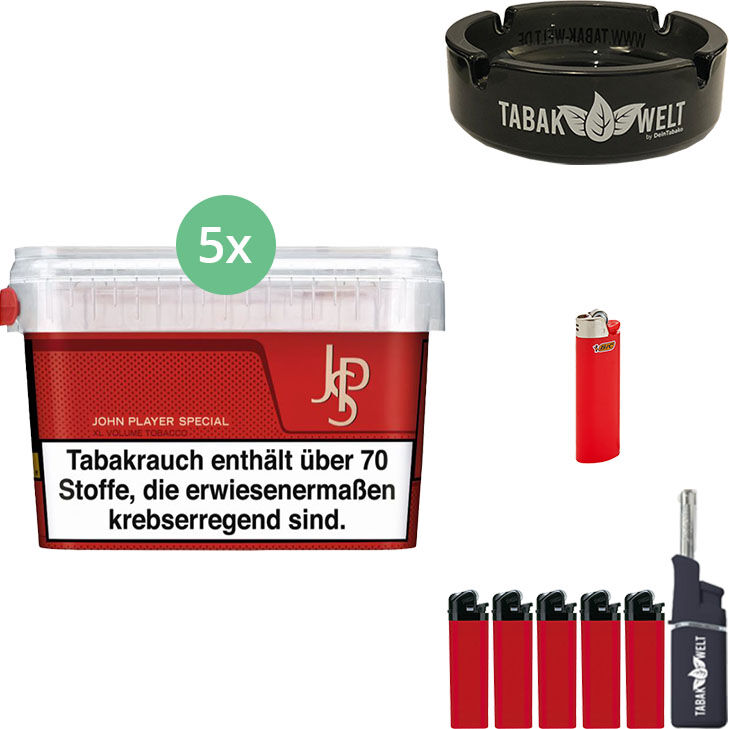 JPS John Player 5 x Mega Box mit Feuerzeugen