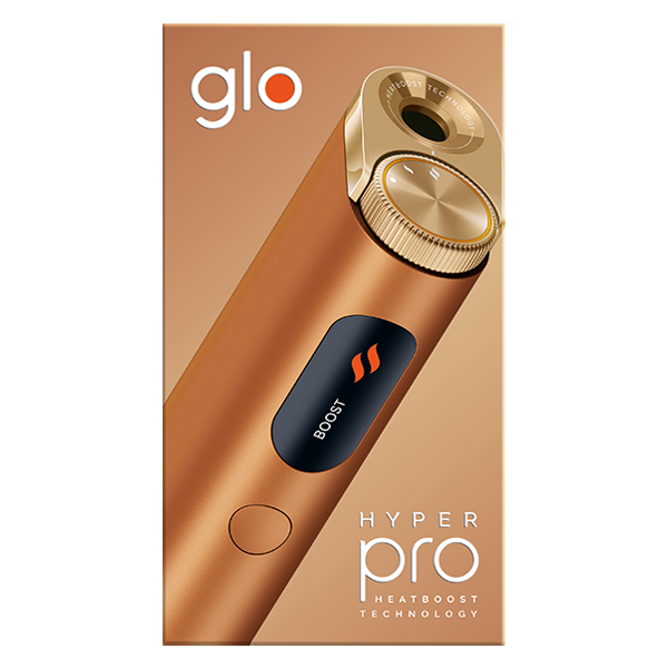 Das Glo Hyper Pro Amber Bronze Devicekit vertikal plus sticks von vorne