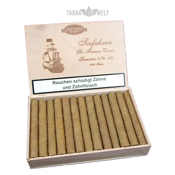 Woermann Cigars Seefahrer Zigarren Sir Francis Drake Sumatra No 100 Offen