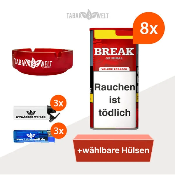Break Volumentabak Original XXL 8 x Dose mit wählbaren Hülsen