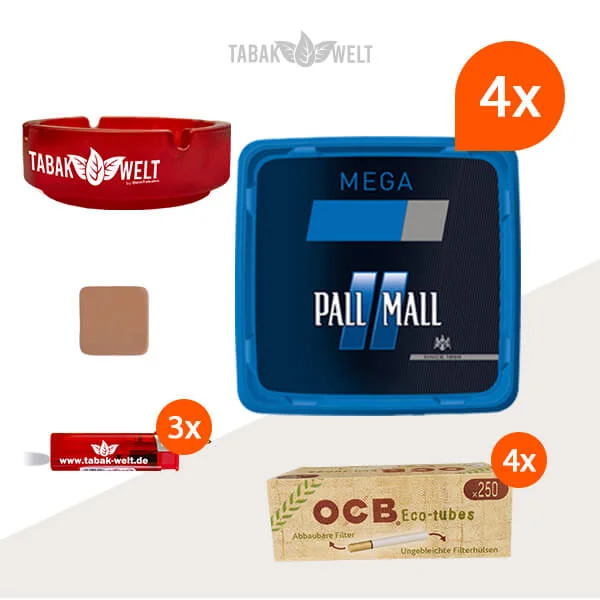 Pall Mall Tabak Blau 4 x Mega Box mit 1000 Ocb Eco Tubes Hülsen Pall Mall Tabak Blau 4 x Mega Box mit 1000 Ocb Eco Tubes Hülsen