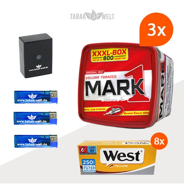 Mark 1 Red Volumentabak XXXL 3x Box mit 2000 Special Size Hülsen