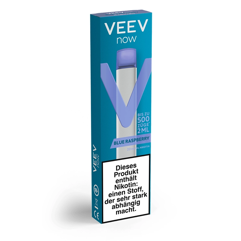 veev now blue raspberry verpackung seitlich