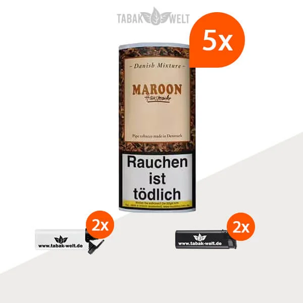 danish-mixture-maroon-pfeifentabak-5x-pouch-mit-feuerzeuge