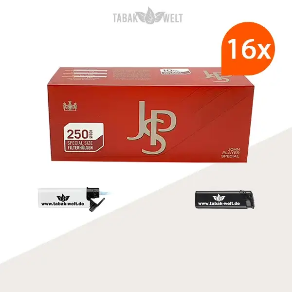 16x-jps-red-special-size-filterhuelsen-250er-4000-stueck-mit-feuerzeugen