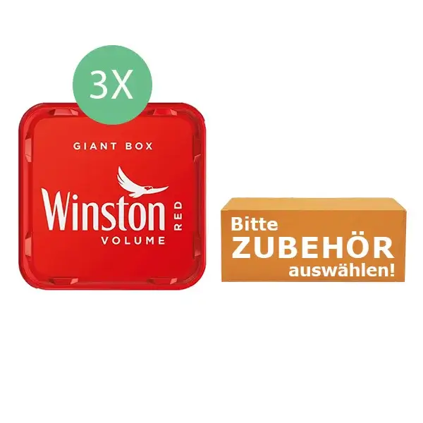 Winston Volumentabak 3 x Giant Box mit wählbarem Zubehör