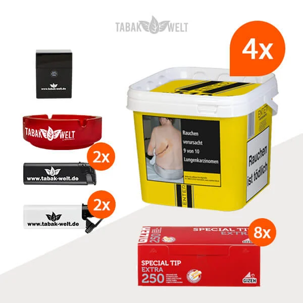 Enter Volumentabak 4 x Eimer mit 2000 Gizeh Extra Hülsen