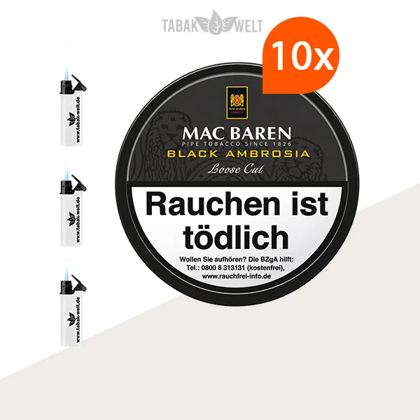 Mac Baren Black Ambrosia Pfeifentabak – 10 x Dose