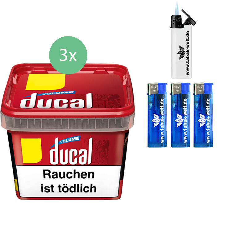 Ducal Tabak 3 x Eimer mit Feuerzeugen