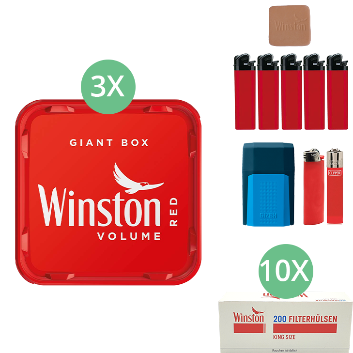Winston Giant Box 3 x 205g mit 2000 King Size Hülsen