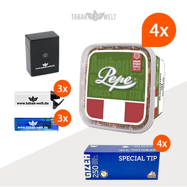 pepe-rich-green-volumentabak-4-Eimer-mit-gizeh-special-blau-size-TX14900