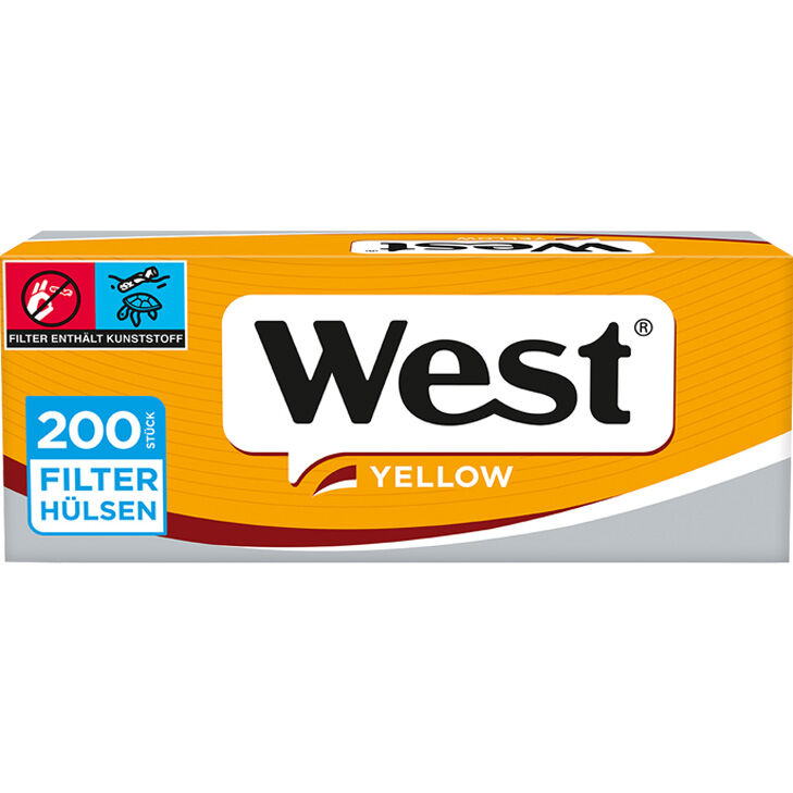 West Red Beutel 5 x 75g mit 1000 Yellow Hülsen