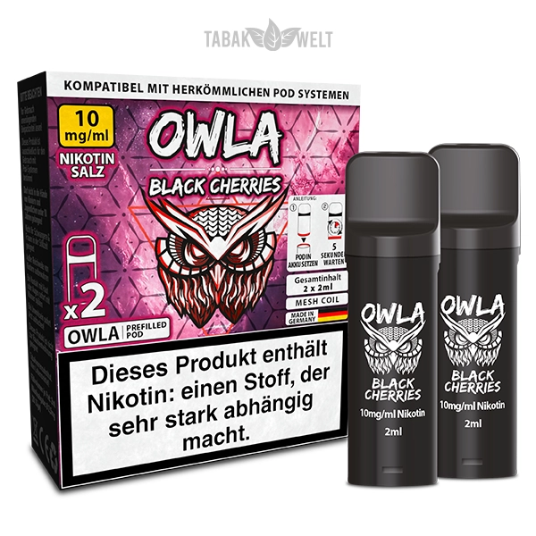 Owla E-Zigaretten Pods Black Cherries 10mgml