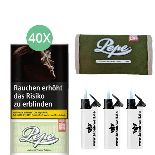 pepe-bright-green-40-x-30g-mit-sturmfeuerzeugen pepe-bright-green-40-x-30g-mit-sturmfeuerzeugen