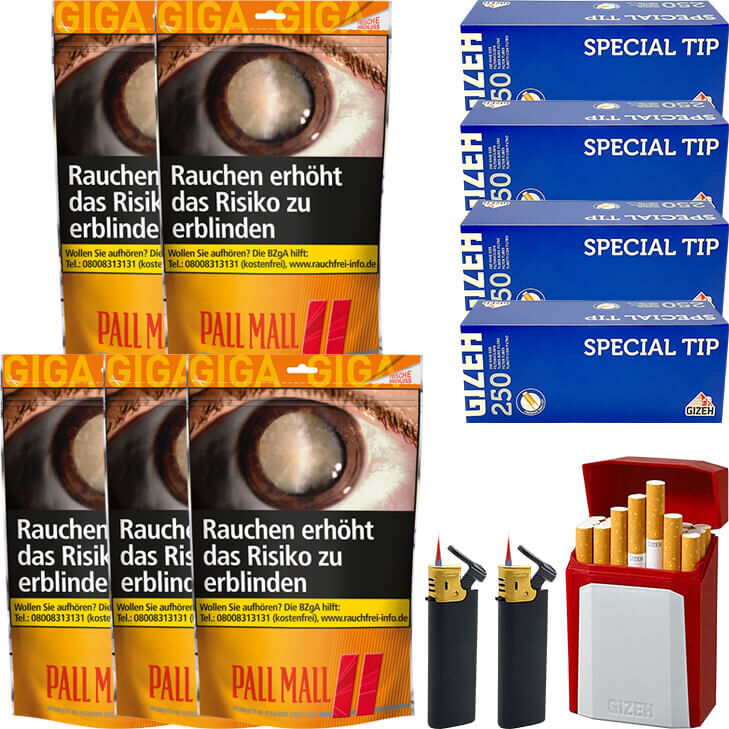 Pall Mall Allround 5 x Giga Beutel mit Special Tip King Size Filterhülsen