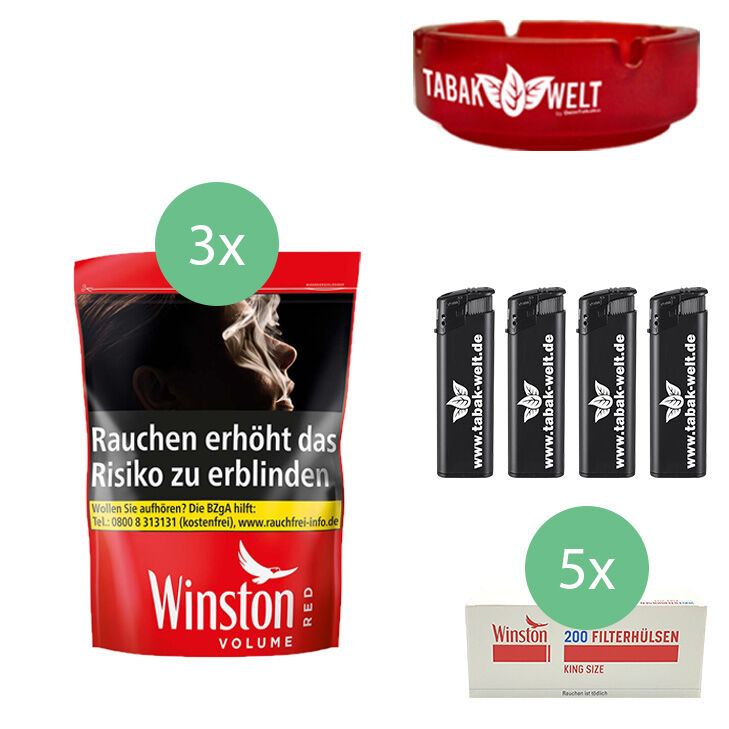 Winston Red 3 x 160g mit 1000 King Size Hülsen