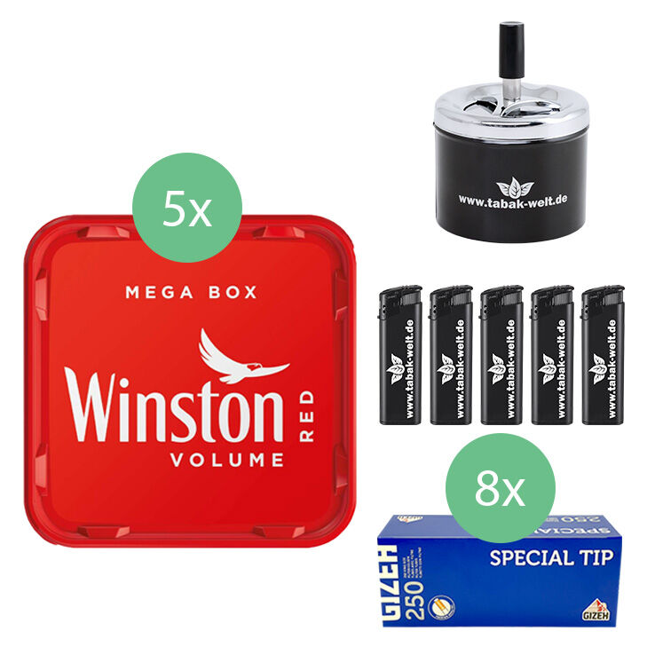 Winston Mega Box 5 x 135g mit 2000 Special Tip Hülsen 