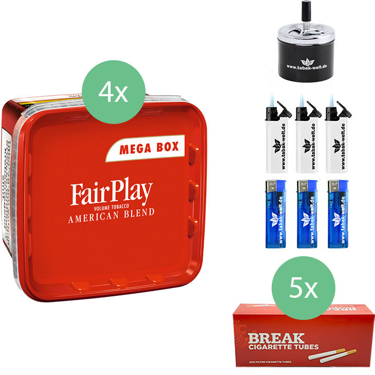 FairPlay Tabak 4 x Mega Box mit 1000 Filterhülsen