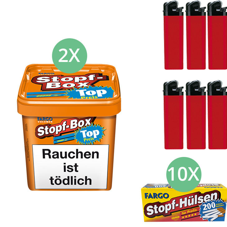 Fargo Stopf-Box 2 x 445g mit 2000 Hülsen