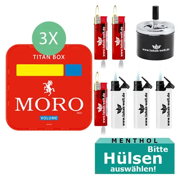 3 x Moro Titan Box mit Etui und Auto Aschenbecher