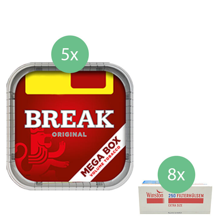 Break Original 5 x Mega Box mit 2000 Extra Filterhülsen 