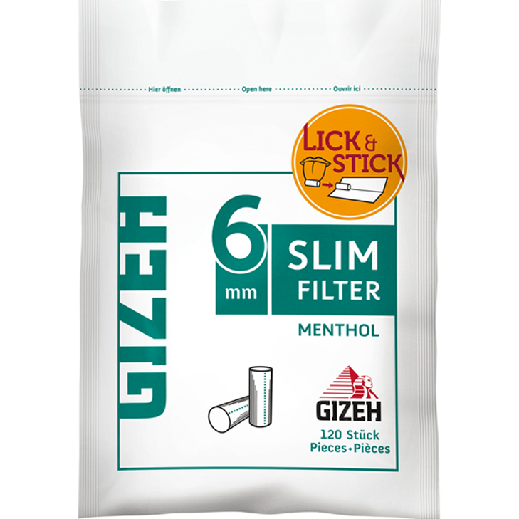 Gizeh Slim Filter Menthol 6 mm 120 Stück
