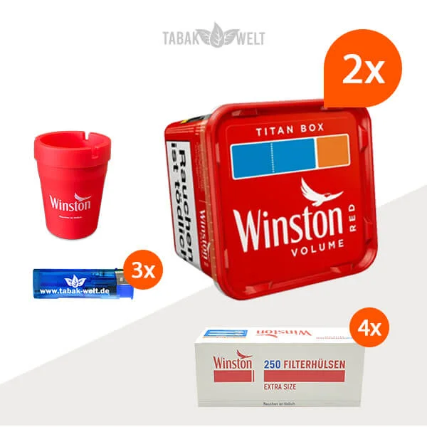 Winston Volumentabak 2 x Titan Box mit 1000 Extra Size Hülsen