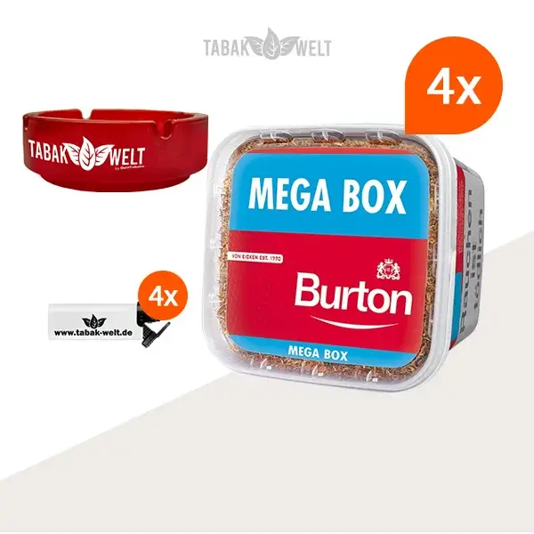 burton-red-volumentabak-4x-mega-box-mit-glas-aschenbecher