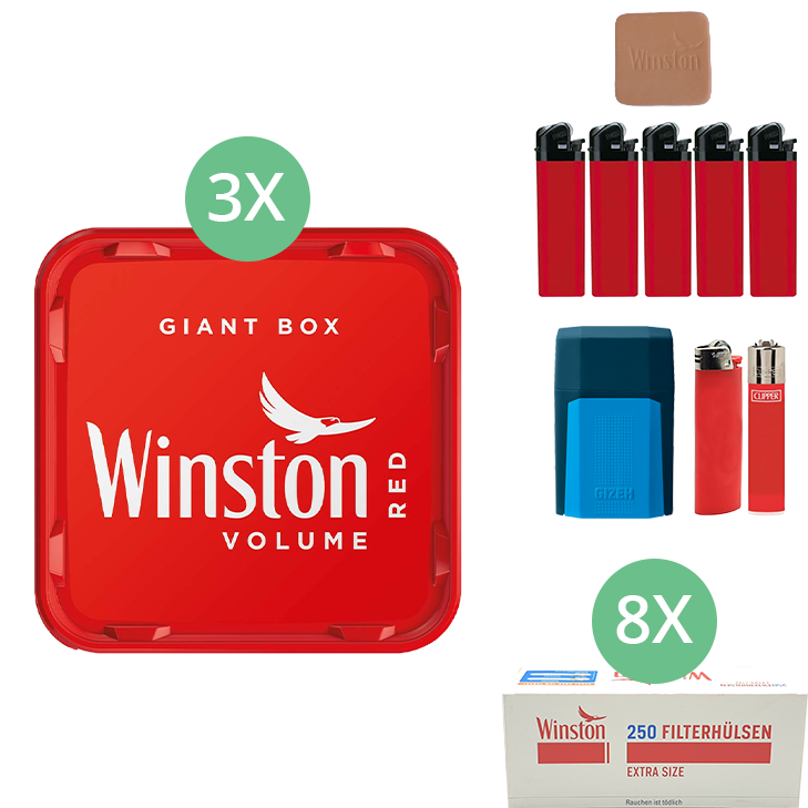Winston Giant Box 3 x 205g mit 2000 Extra Size Filterhülsen