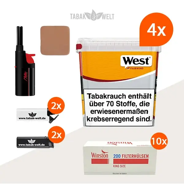 west-yellow-volumentabak-4x-giga-box-mit-2000-filterhuelsen