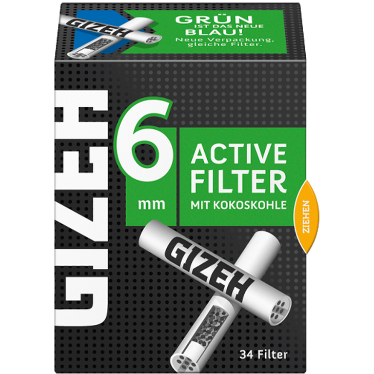 Gizeh Black Active Filter 6 mm 34 Stück