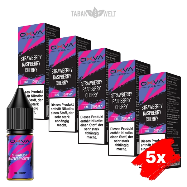 5x Oxva E-Liquid Strawbery Raspberry Cherry Nikotinsalz 10 mg 5x Oxva E-Liquid Strawbery Raspberry Cherry Nikotinsalz 10 mg