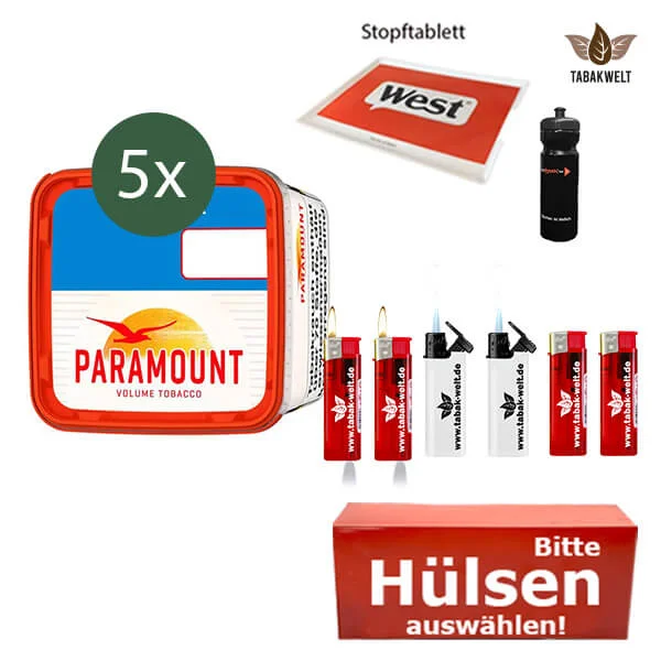 Paramount Volumentabak 5x Titan Box mit wählbaren Filterhülsen und Stopftablett