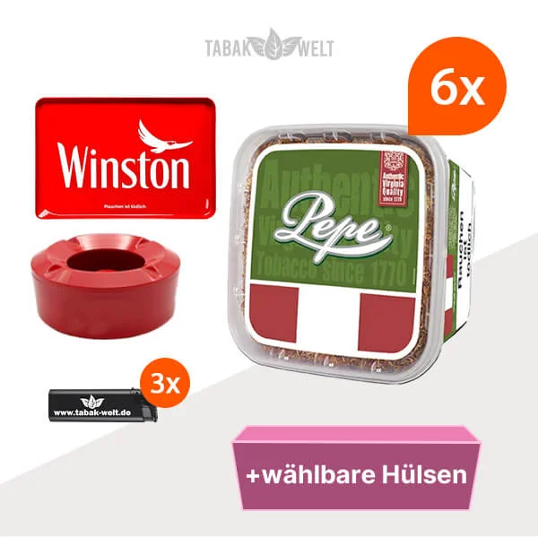 Pepe Rich Green Volumentabak 6 x Eimer mit wählbaren Hülsen