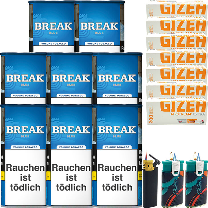 Break Blue / Blau 8 x 100 mit 1400 Gizeh Hülsen