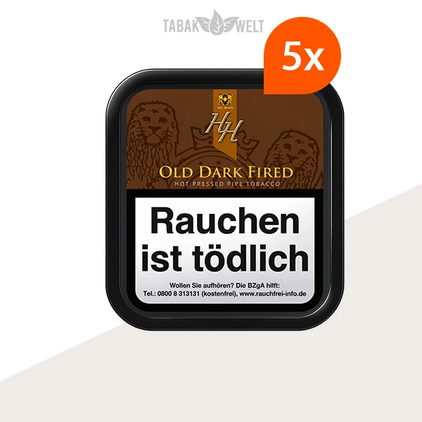 HH Old Dark Fired Pfeifentabak – 5 Dosen im Set