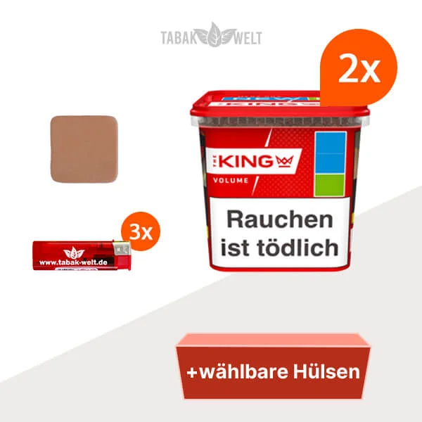 King Red Volumentabak 2x Mega-Box mit wählbaren Hülsen